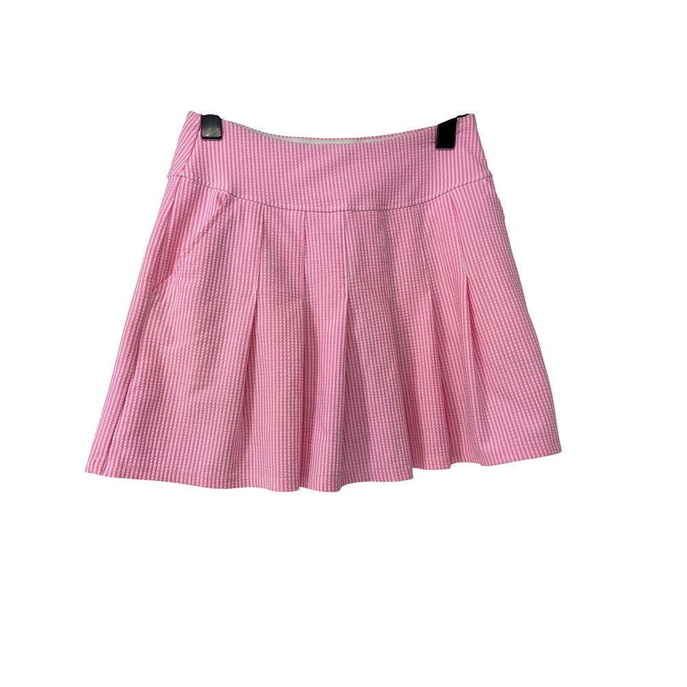 Lilly Pulitzer Luxletic‎ Skort Womens 0 Pink Meryl Seersucker Stripe Golf Tennis
